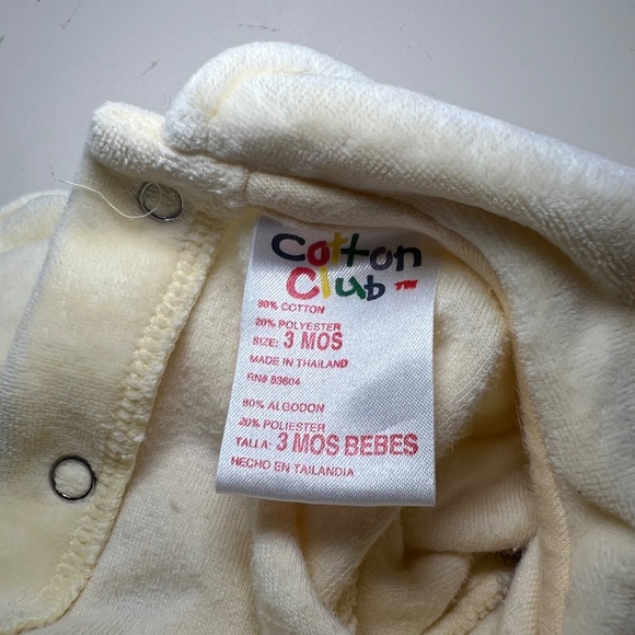 Vintage y2k Cat Footie Embroidered Button Up Bottom Yellow Soft Cotton Club - Picture 6 of 8